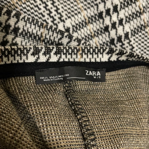 Zara Plaid Floral Sequin Embroidered T-Shirt Dress - Picture 8 of 9